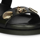 Saint Hallie Seashell & Star Studs Leather Sandals