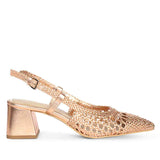 Saint Anya Cipria Hand Woven Leather Block Heels