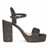 Saint Merrily Pewter Glitter Block Heels