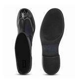 Saint Marcelline Studded Black Leather Long Boots