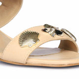 Saint Assisi Seashell & Star Studs Leather Block Heels