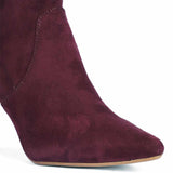 Saint Benoite Burgundy Stretch Suede Thigh High Boots