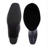 Saint Emily Black Croc Embossed Vegan Leather Long Boots