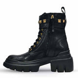 Saint Stella Black Leather Lace Up High Ankle Boots