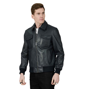 Saint Frayn Black Leather Men's Jackets