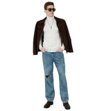 Saint Aris Chocolate Suede Leather Men's Jacket With Collars