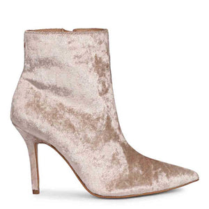 Saint Vienna Beige Velvet Ankle Boots