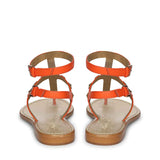 Saint Ornella Ornage Leather Metal Studded Sandals