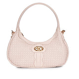 Tesorina Pink Blush Hand Woven Leather Hobo Bags