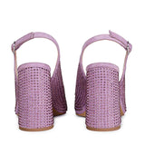 Lilac pumps featuring Saint Alyssa's signature crystals