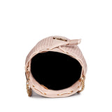 Halsey Pink Blush Hand Woven Leather Bucket Bags