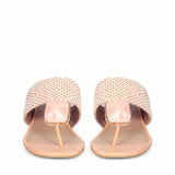 Saint Stevie Stone Jeweled Pink Raffia Block Heels