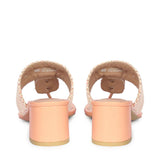 Saint Stevie Stone Jeweled Pink Raffia Block Heels