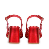 Luxurious Red Block Heels - Saint Fabienne Handcrafted