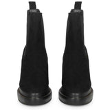 Versatile Saint Carolin Ankle Boots - Stylish Black Leather Inner Wedge Heels