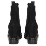 Versatile Saint Carolin Ankle Boots - Stylish Black Leather Inner Wedge Heels