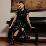 Saint Fia Black Leather Block Heel Boots