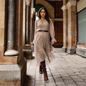 Saint Benoite Brown Stretch Suede Thigh High Boots