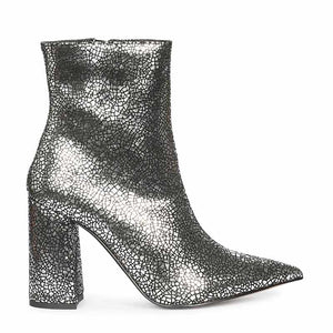 Saint Lorena Silver Metallic Leather High Ankle Boots