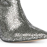 Saint Lorena Silver Metallic Leather High Ankle Boots