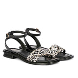 Saint Catalina Black Leather Flat Sandal