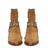 Saint Melia Tan Suede Leather Ankle Boots