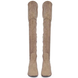 Saint Luisa Taupe Stretch Suede Above The Knee thigh high Boots