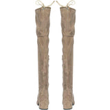 Saint Luisa Taupe Stretch Suede Above The Knee thigh high Boots
