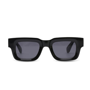 Bora Glow Obsidian Black Rectangular Sunglasses