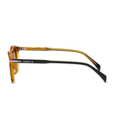 Lagoon Light Amber Black Round Sunglasses