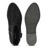 Saint Darcie Eyelets Black Suede Leather Ankle Boots