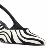 Saint Elara Zebra-Print Slingback Leather Pumps