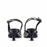 Saint Elara Zebra-Print Slingback Leather Pumps
