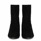 Saint Jemima Black Stretch Suede Kitten Heel Ankle Boots - SaintG India 