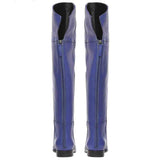 Saint Grace Blue Leather Thigh High Boots