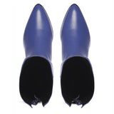 Saint Grace Blue Leather Thigh High Boots