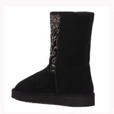 "Saint Corah Sequins Black Snug Boots: Stylish and comfortable women's footwear with sequin embellishments for a touch of glam."