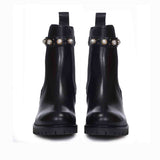 Saint Bennet Imitation Pearl Embellished Leather Chelsea Bootie