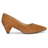 Saint Suede Tan Leather Kitten heel - SaintG