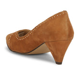 Saint Suede Tan Leather Kitten heel - SaintG
