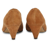 Saint Suede Tan Leather Kitten heel - SaintG