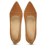 Saint Suede Tan Leather Kitten heel - SaintG