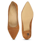 Saint Suede Tan Leather Kitten heel - SaintG