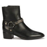 Saint Black Leather Ankle Boot