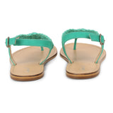 Saint Wini Woven Jade Leather Flats - SaintG