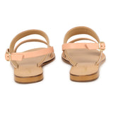 Saint Yina Rose Gold Double Straps Leather Flats