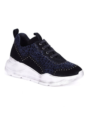 Saint Marena Blue Leather Sneakers