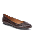 Saint Daria Brown Croco Leather Ballerina's