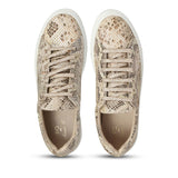Beige Python Print Leather Sneakers - SaintG