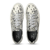 Grey Textured Python Leather Sneakers
